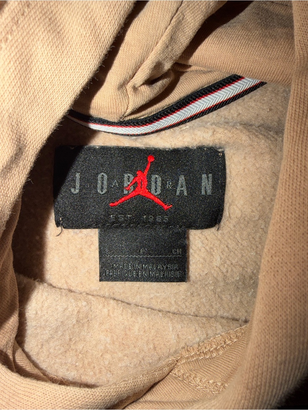 Jordan Men's Tan Hoodie with Camo Jumpman - Picture 3 of 3